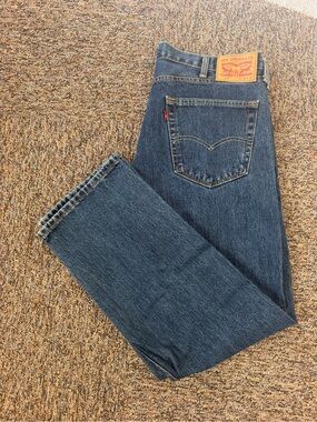Levi's ‘R’ Tag 505 Men's Straight Fit Dark Blue Denim Jeans Rare Size 38X30